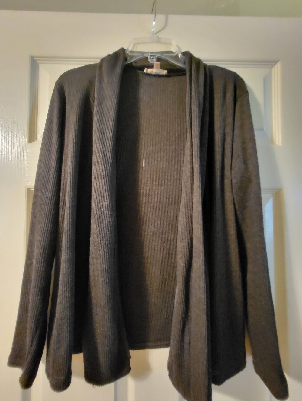 Charcoal Open-Front Women's Cardigan Sweater Large